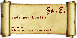 Zséger Evelin névjegykártya